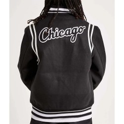 Chicago White Sox Comiskey Park Black Varsity Jacket Chicago White Sox Comiskey Park Black Varsity Jacket