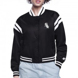 Chicago White Sox Printed Logo Varsity Satin Jacket Chicago White Sox Printed Logo Varsity Satin Jacket