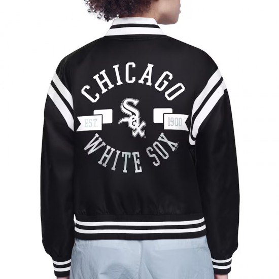 Chicago White Sox Printed Logo Varsity Satin Jacket Chicago White Sox Printed Logo Varsity Satin Jacket