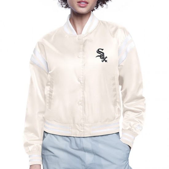 Chicago White Sox Printed Logo Varsity Satin Jacket Chicago White Sox Printed Logo Varsity Satin Jacket