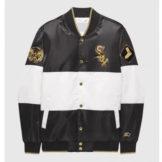 Chicago White Sox Ty Mopkins Black and White Satin Jacket