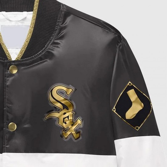 Chicago White Sox Ty Mopkins Black and White Satin Jacket