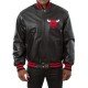 Men's Chicago Bulls Black Leather Jacket