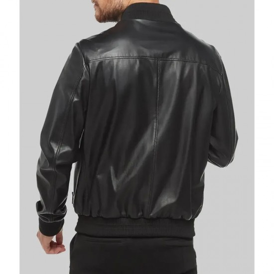 Chris Hemsworth Crime 101Leather Bomber Jacket