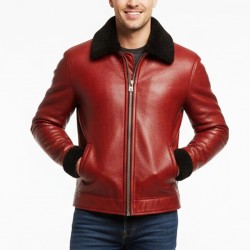 Christmas Burgundy Leather Jacket
