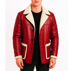 Christmas Shearling Red Leather Jacket