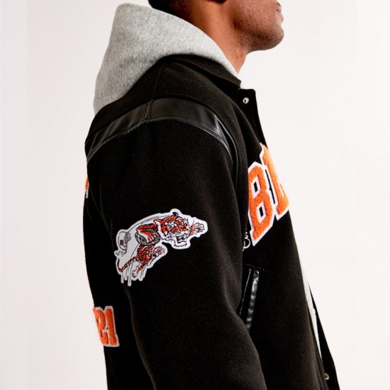 Cincinnati Bengals Black Varsity Bomber Wool Jacket Cincinnati Bengals Black Varsity Bomber Wool Jacket
