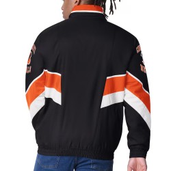Cincinnati Bengals Captain Black Varsity Satin Jacket Cincinnati Bengals Captain Black Varsity Satin Jacket