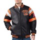 Cincinnati Bengals G-III Faux Varsity Leather Jacket Cincinnati Bengals G-III Faux Varsity Leather Jacket