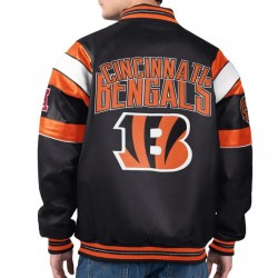 Cincinnati Bengals G-III Faux Varsity Leather Jacket Cincinnati Bengals G-III Faux Varsity Leather Jacket