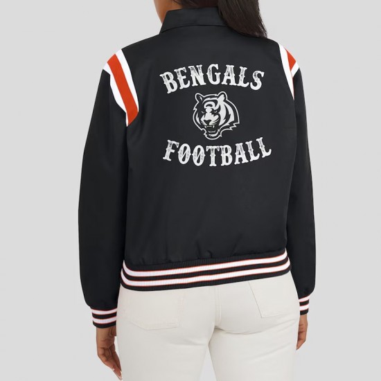 Cincinnati Bengals Lightweight Black Varsity Satin Jacket