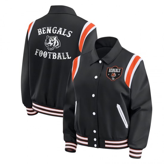 Cincinnati Bengals Lightweight Black Varsity Satin Jacket