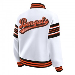 Cincinnati Bengals Snap Front White Fleece Jacket Cincinnati Bengals Snap Front White Fleece Jacket