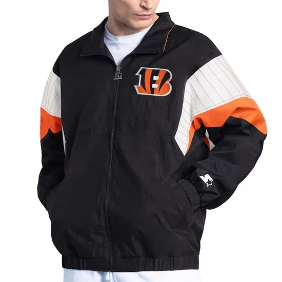 Cincinnati Bengals Yard Line Black Full-Zip Jacket Cincinnati Bengals Yard Line Black Full-Zip Jacket