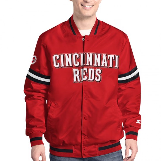 Cincinnati Reds Varsity Scout Satin Jacket Cincinnati Reds Varsity Scout Satin Jacket