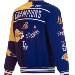 City Of Champions Lakers Dodgers Bomber Jacket City Of Champions Lakers Dodgers Bomber Jacket