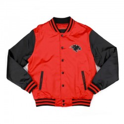 Clark Atlanta Red and Black Baseball Jacket Clark Atlanta Red and Black Baseball Jacket