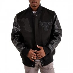 Classic Chicago Bulls Black Varsity Jacket Classic Chicago Bulls Black Varsity Jacket