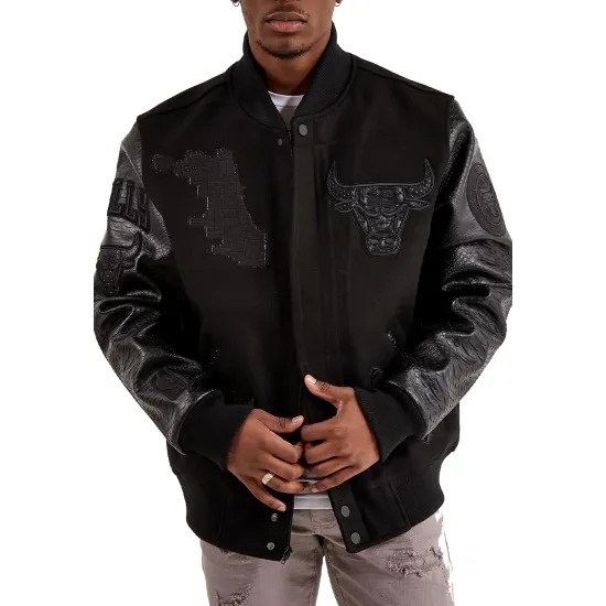 Classic Chicago Bulls Black Varsity Jacket Classic Chicago Bulls Black Varsity Jacket