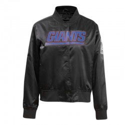 Classic New York Giants Black Satin Jacket Classic New York Giants Black Satin Jacket