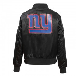 Classic New York Giants Black Satin Jacket Classic New York Giants Black Satin Jacket