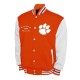 Clemson Tigers Fleece Orange and White Varsity Jacket Clemson Tigers Fleece Orange and White Varsity Jacket