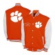 Clemson Tigers Fleece Orange and White Varsity Jacket