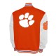 Clemson Tigers Fleece Orange and White Varsity Jacket Clemson Tigers Fleece Orange and White Varsity Jacket
