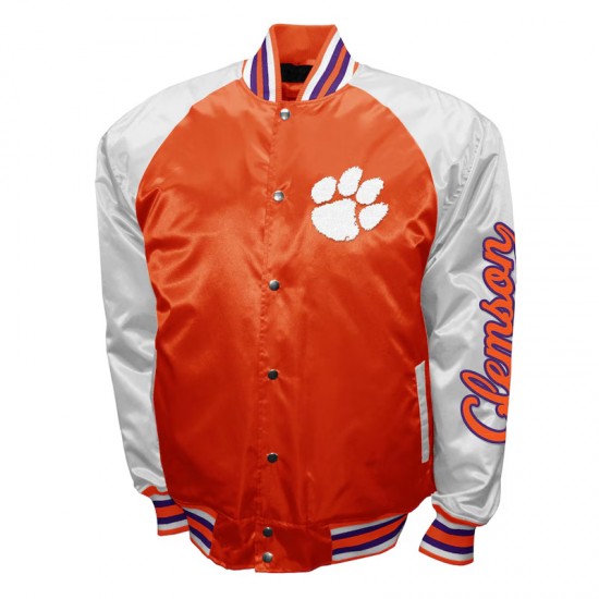 Clemson Tigers The Game Orange Satin Jacket Clemson Tigers The Game Orange Satin Jacket