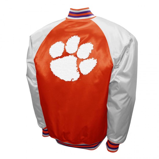 Clemson Tigers The Game Orange Satin Jacket Clemson Tigers The Game Orange Satin Jacket