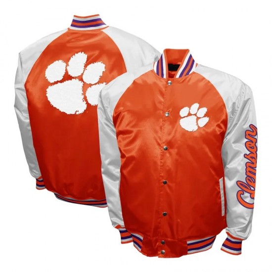 Clemson Tigers The Game Orange Satin Jacket Clemson Tigers The Game Orange Satin Jacket