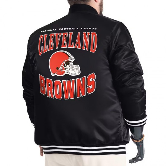 Cleveland Browns Adaptive Team Graphic Varsity Satin Jacket