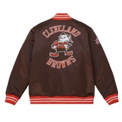 Cleveland Browns Brown Heavyweight Satin Jacket Cleveland Browns Brown Heavyweight Satin Jacket