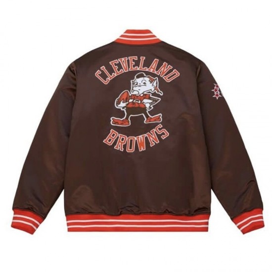 Cleveland Browns Brown Heavyweight Satin Jacket