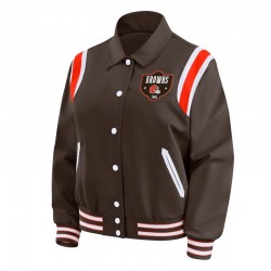 Cleveland Browns Lightweight Brown Varsity Satin Jacket