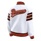 Cleveland Browns Snap Front White Fleece Jacket