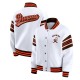 Cleveland Browns Snap Front White Fleece Jacket
