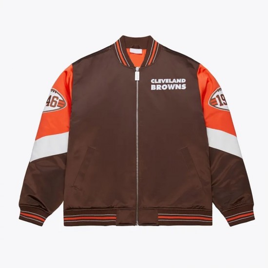 Cleveland Browns Throw It Back Heavyweight Satin Jacket