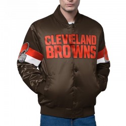 Cleveland Browns Triple Option Varsity Satin Jacket