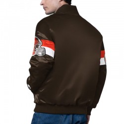 Cleveland Browns Triple Option Varsity Satin Jacket Cleveland Browns Triple Option Varsity Satin Jacket