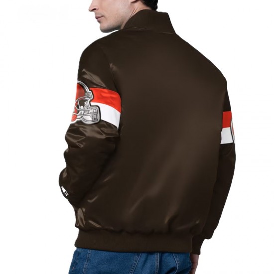 Cleveland Browns Triple Option Varsity Satin Jacket