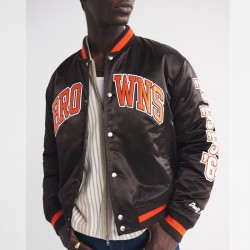 Cleveland Browns Varsity Bomber Full-Snap Satin Jacket