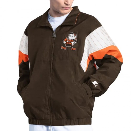 Cleveland Browns Yard Line Brown Full-Zip Jacket Cleveland Browns Yard Line Brown Full-Zip Jacket
