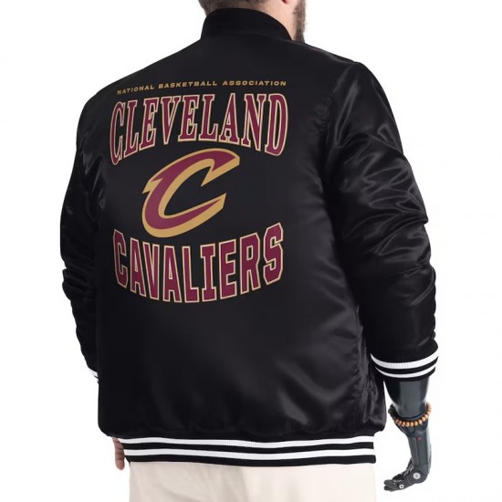Cleveland Cavaliers Adaptive Bold Logo Varsity Satin Jacket