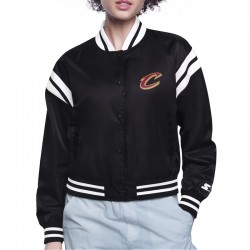 Cleveland Cavaliers Printed Logo Varsity Satin Jacket