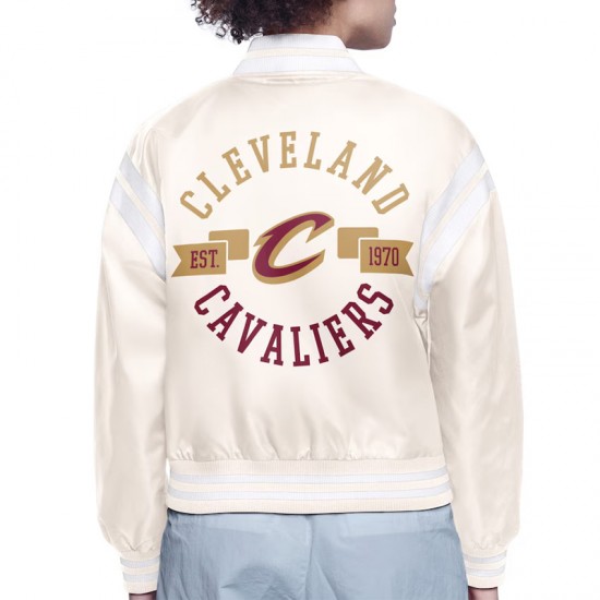 Cleveland Cavaliers Printed Logo Varsity Satin Jacket Cleveland Cavaliers Printed Logo Varsity Satin Jacket