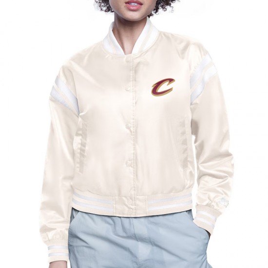 Cleveland Cavaliers Printed Logo Varsity Satin Jacket Cleveland Cavaliers Printed Logo Varsity Satin Jacket