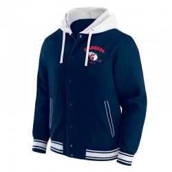 Cleveland Guardians Navy Cotton Hooded Jacket Cleveland Guardians Navy Cotton Hooded Jacket