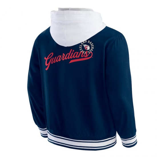 Cleveland Guardians Navy Cotton Hooded Jacket Cleveland Guardians Navy Cotton Hooded Jacket