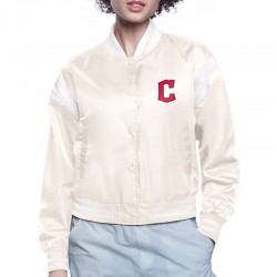 Cleveland Guardians Printed Logo Varsity Satin Jacket